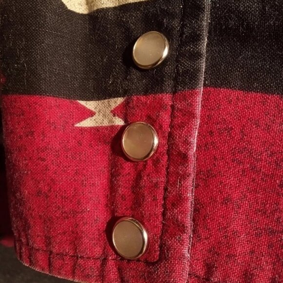 Vintage Wrangler Large Pearl Snap Southwestern Shirt - Picture 7 of 10